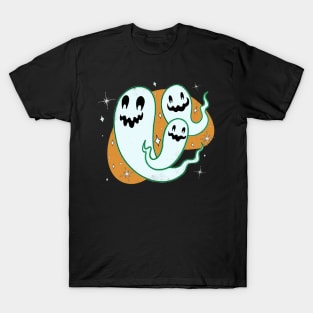 Cute Modern Ghosts Orange T-Shirt